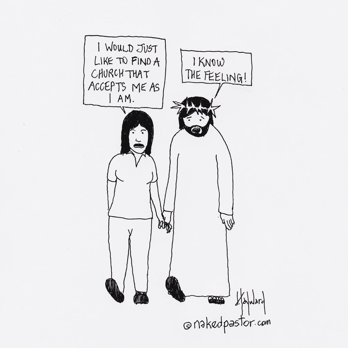 A Church That Accepts Digital Cartoon - by nakedpastor