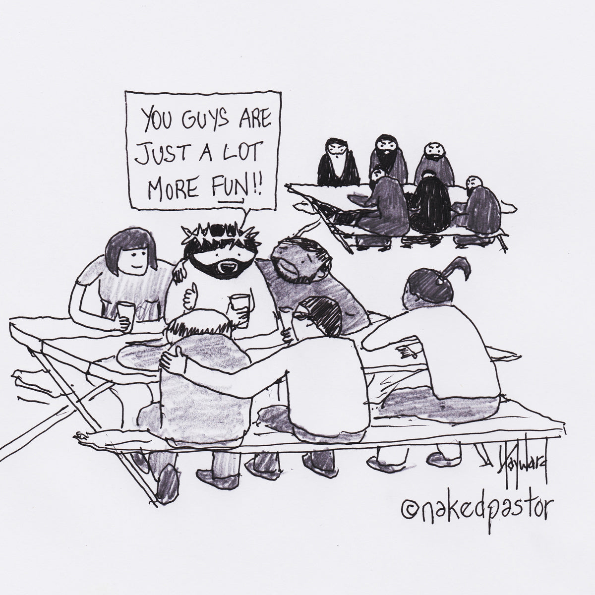 A Lot More Fun Digital Cartoon - by nakedpastor