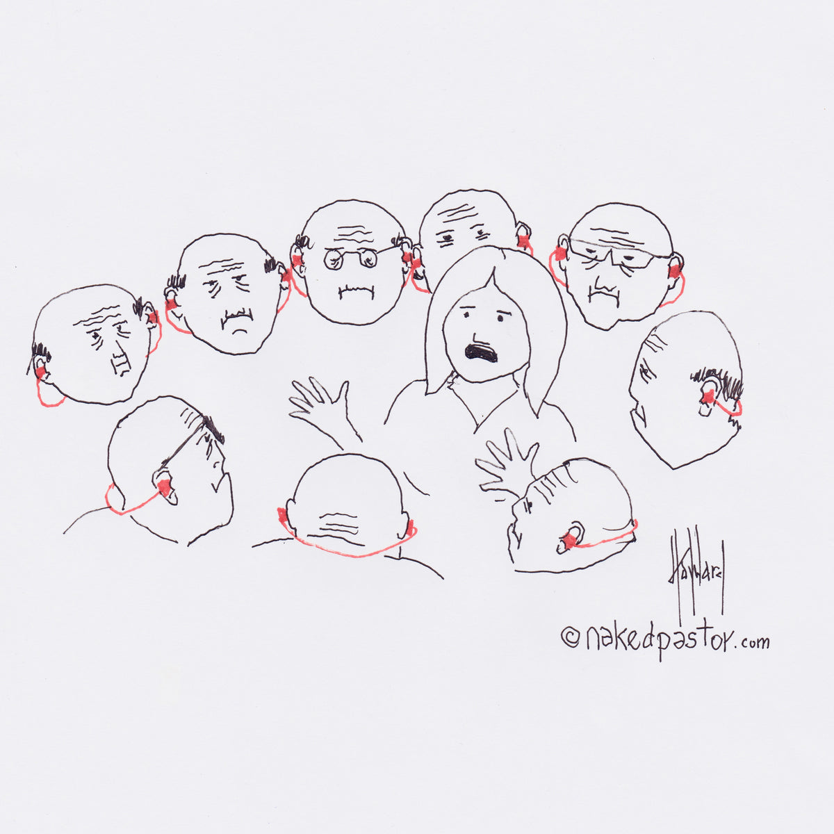 A Woman Testifies Digital Cartoon - by nakedpastor