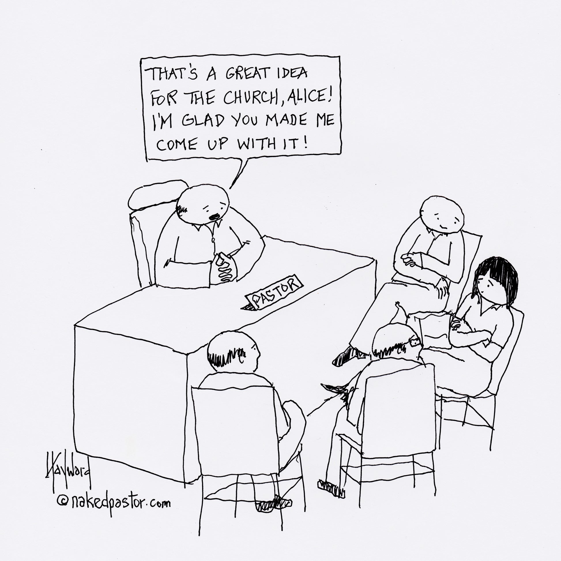 A Woman's Idea Digital Cartoon - by nakedpastor