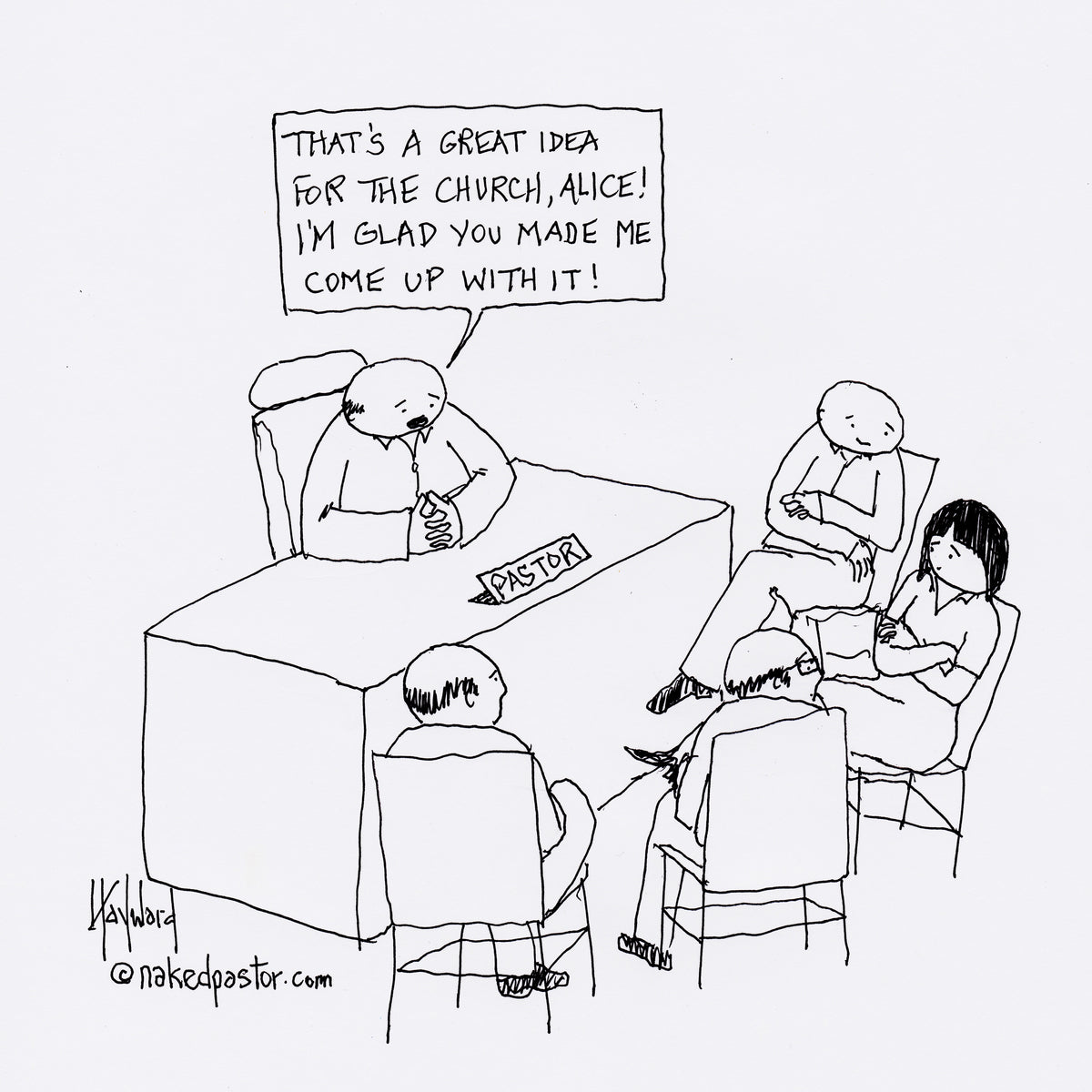 A Woman's Idea Digital Cartoon - by nakedpastor