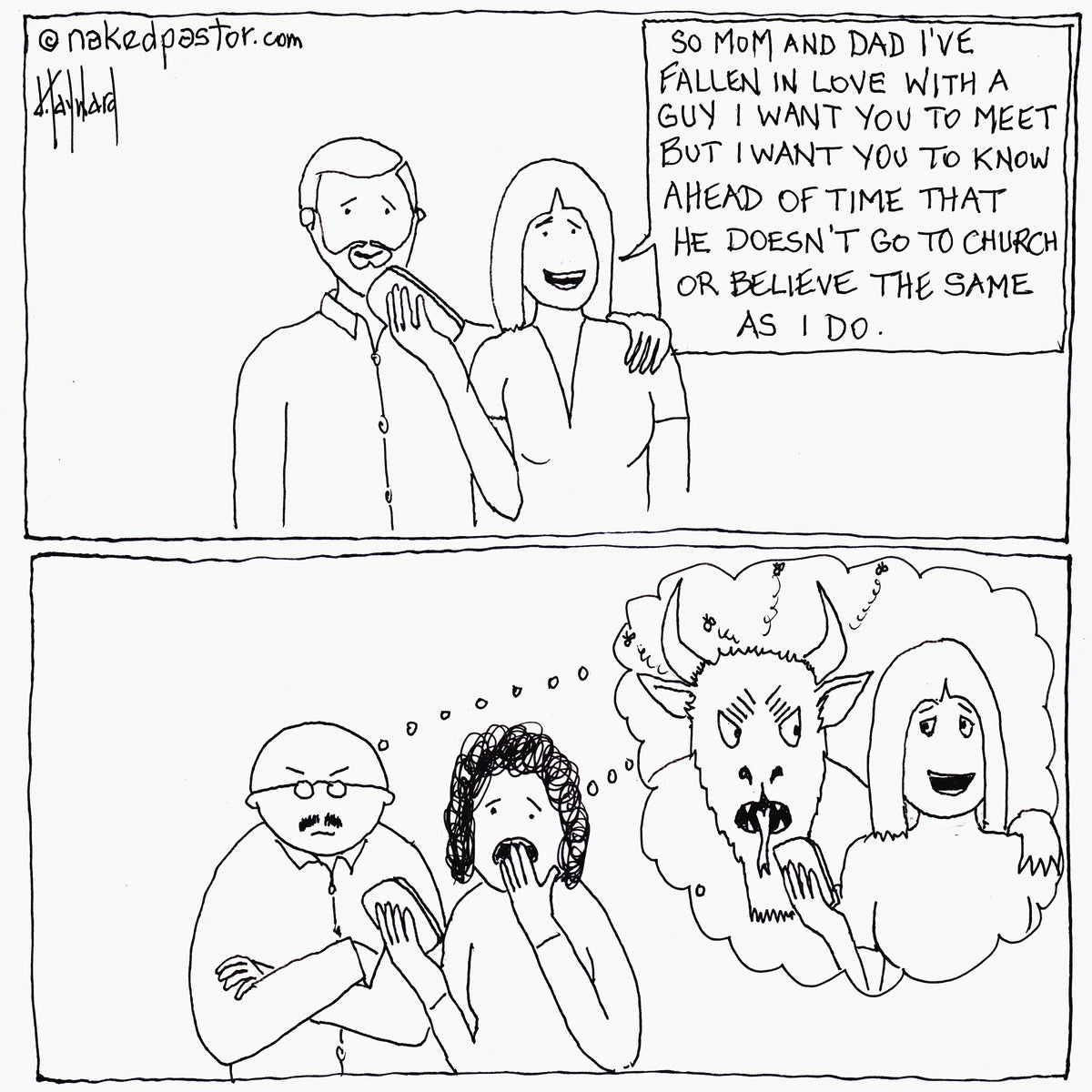 Belief, Unbelief, and Being in Love Digital Cartoon - by nakedpastor