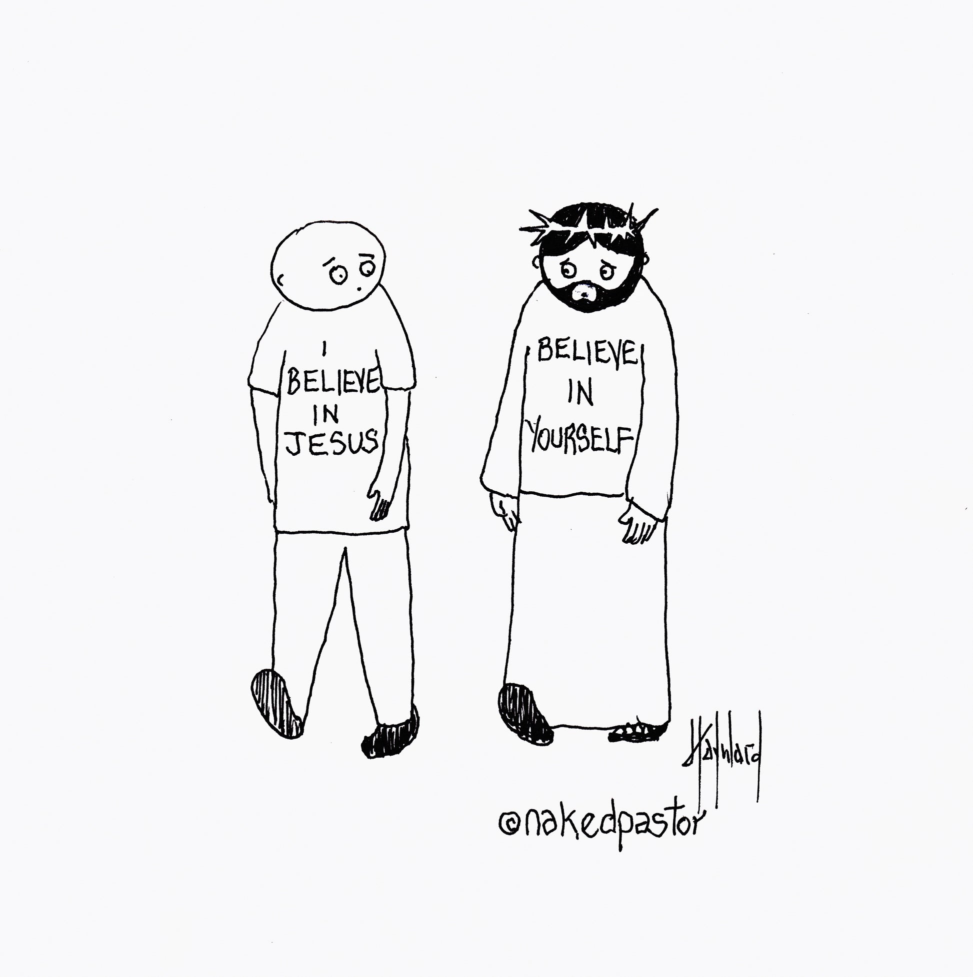 Believe in Yourself Digital Cartoon - by nakedpastor