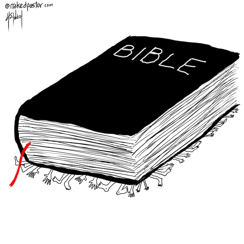 Was The Bible Used To Crush You Digital Cartoon - by nakedpastor