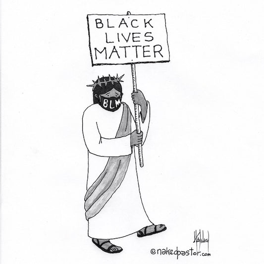 Jesus and #BlackLivesMatter Digital Cartoon