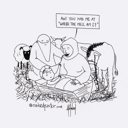 Born in a Stable Digital Cartoon - by nakedpastor
