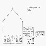Branded a Heretic Digital Cartoon - by nakedpastor