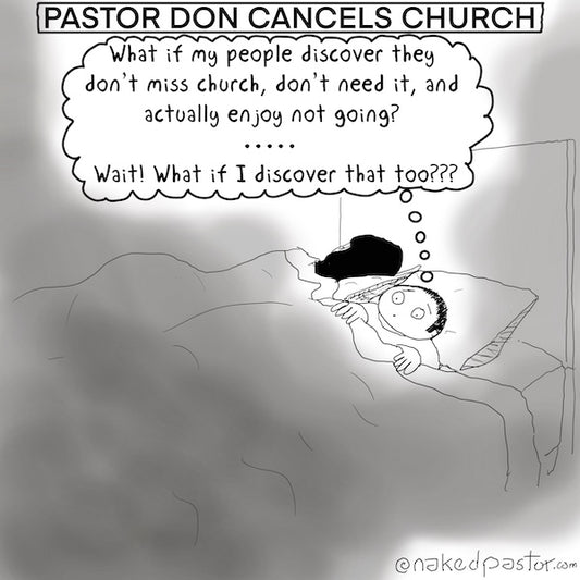 Cancelling Church Digital Cartoon