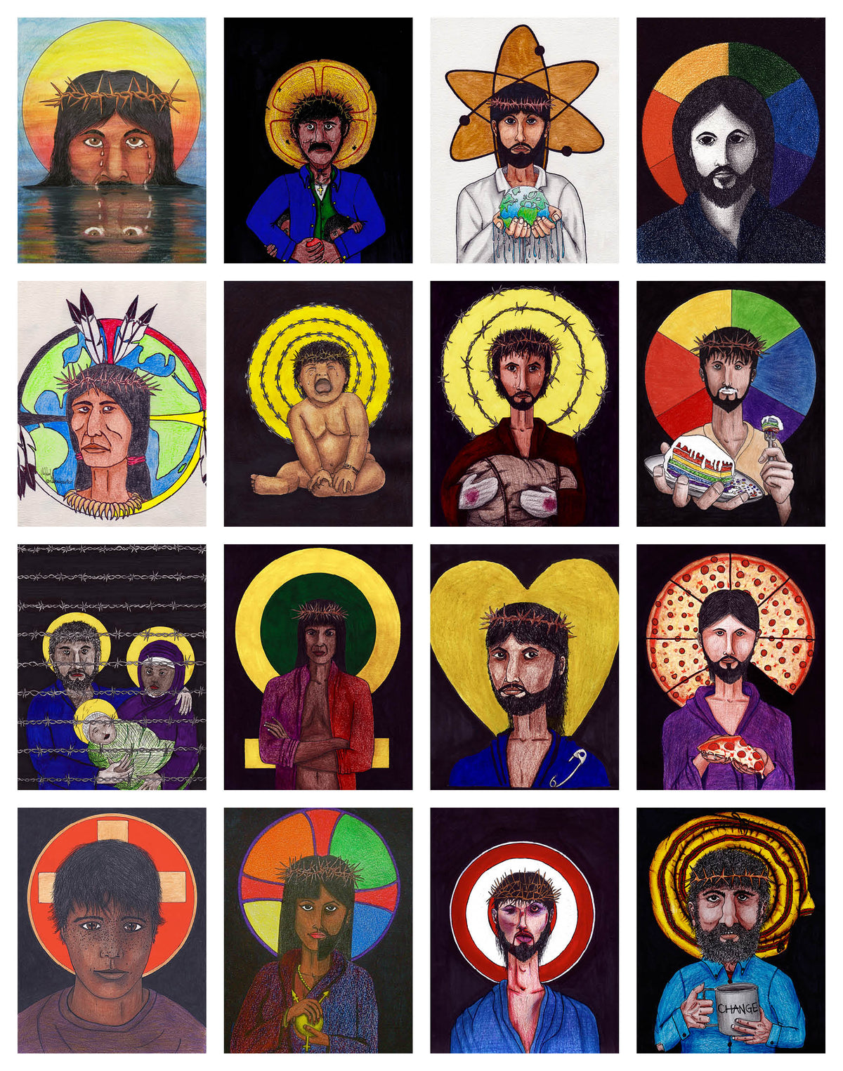Christ Collage Print - by nakedpastor
