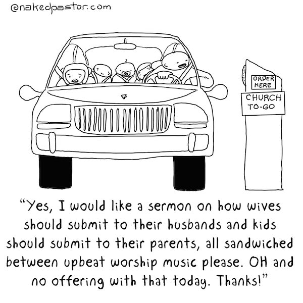 Church To Go Digital Cartoon - by nakedpastor