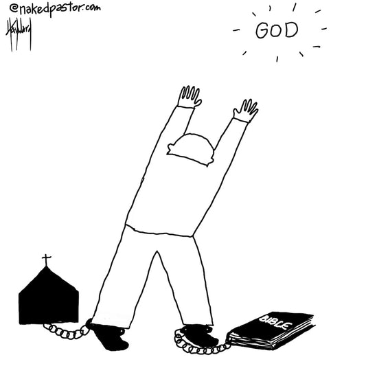 Church and Bible Cartoon Print