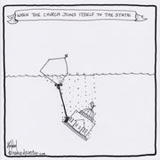 When the Church Joins the State Digital Cartoon - by nakedpastor