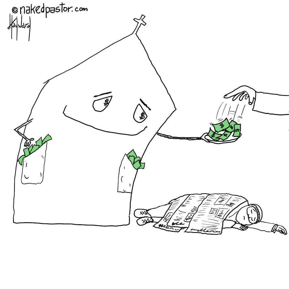 Church Money Digital Cartoon