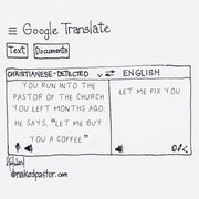 Coffee with Former Pastor Digital Cartoon - by nakedpastor