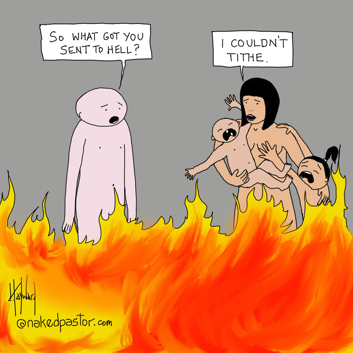 Couldn't Tithe Digital Cartoon - by nakedpastor