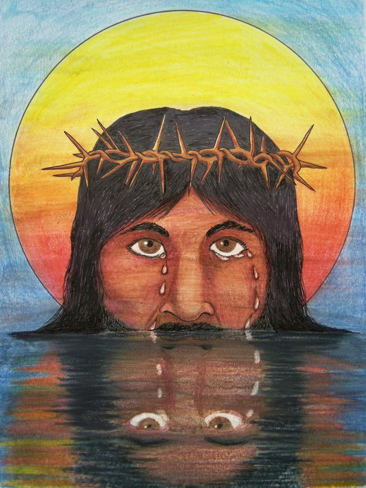 Sad Jesus Digital Drawing