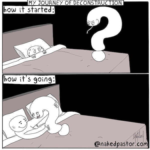 Deconstruction Then and Now Digital Cartoon - by nakedpastor