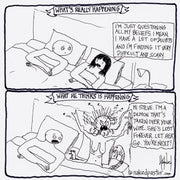 Deconstruction & Demon Possession Digital Cartoon - by nakedpastor