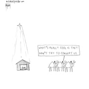 Didn't Try to Convert Us Digital Cartoon - by nakedpastor