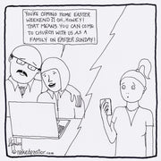 Going to Church With Your Family Digital Cartoon - by nakedpastor