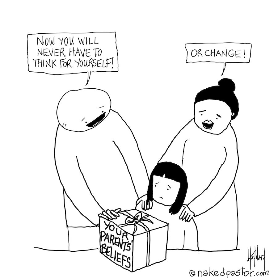 Don't Think or Change Digital Cartoon