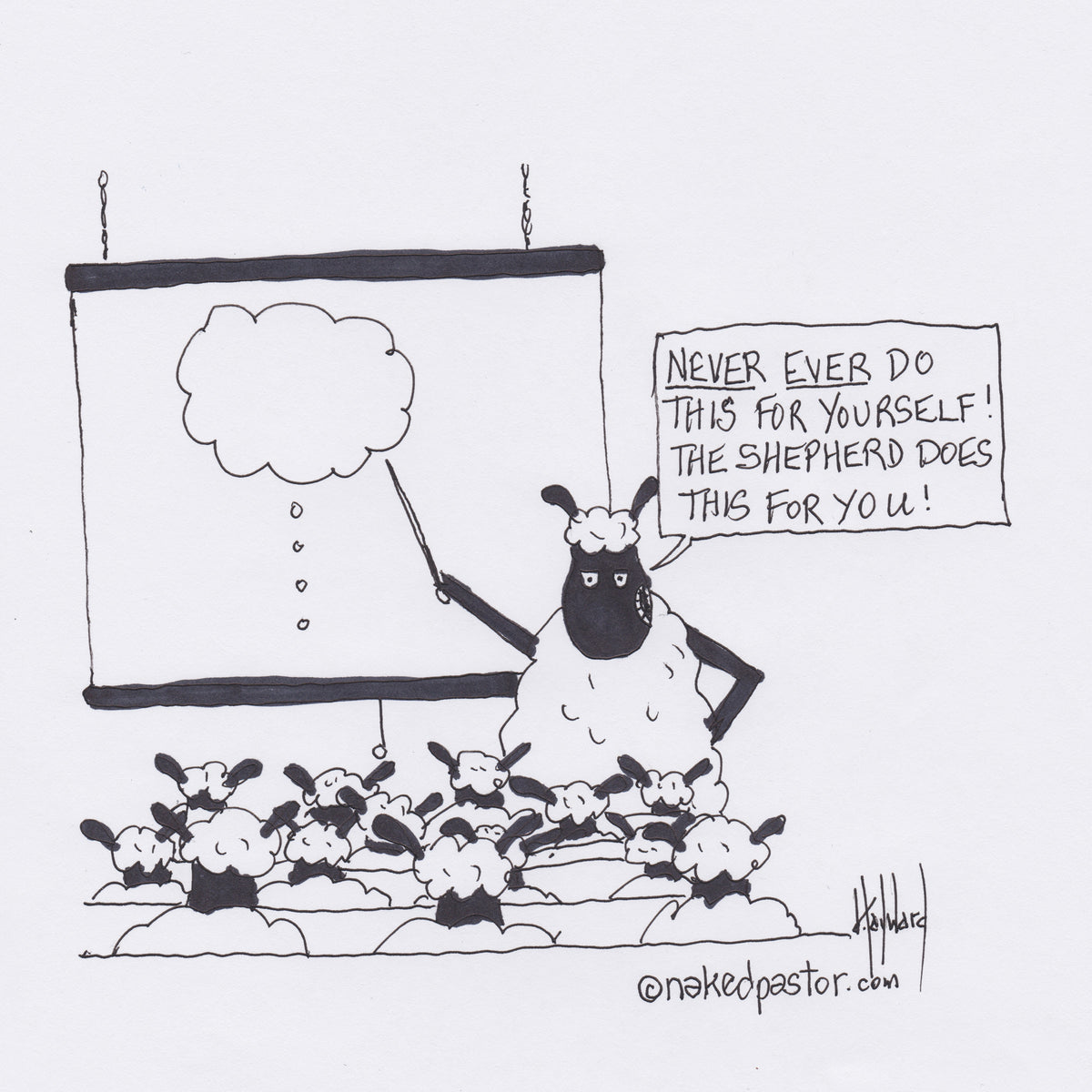 Thinking for Yourself Digital Cartoon - by nakedpastor