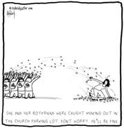 Don't Worry He'll Be Fine Digital Cartoon - by nakedpastor
