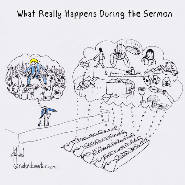 During Sermon Digital Cartoon