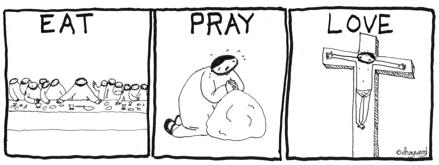 Eat Pray Love Digital Cartoon