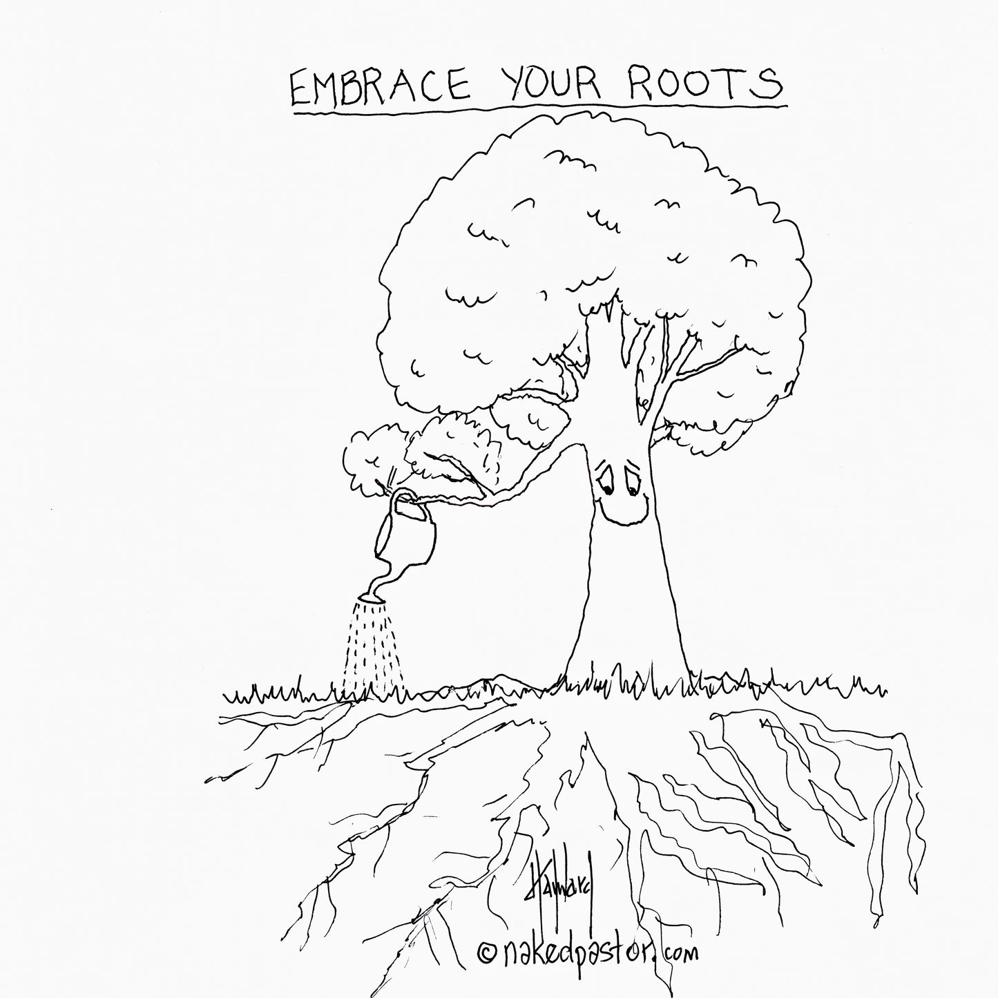 Embrace Your Roots Digital Cartoon