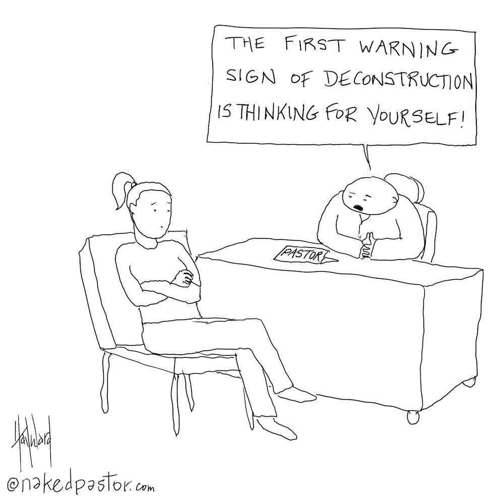 Deconstruct Sign First Warning Sign of Deconstruction Digital Cartoon