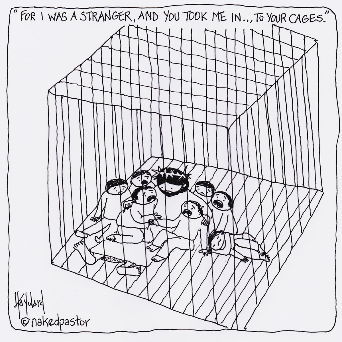 For I Was a Stranger Digital Cartoon - by nakedpastor