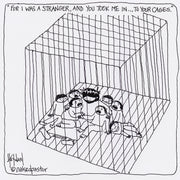 For I Was a Stranger Digital Cartoon - by nakedpastor