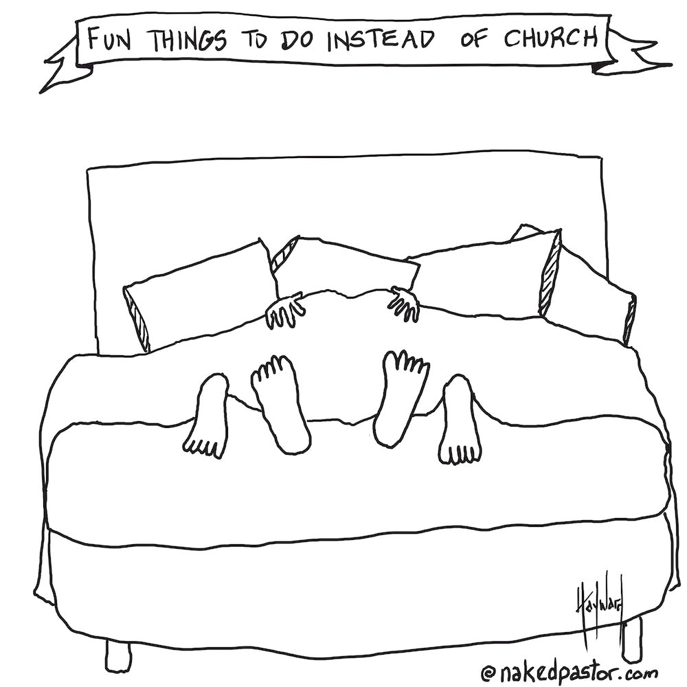 Fun Things To Do Instead Of Church Digital Cartoon