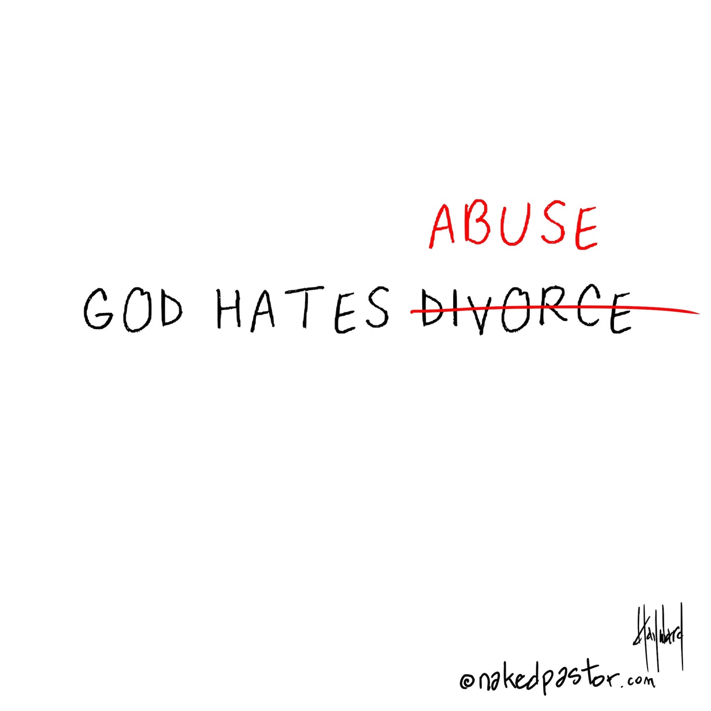 God Hates Abuse Digital Cartoon