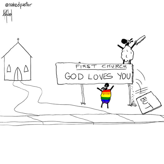 God Love You But Cut Off Digital Cartoon
