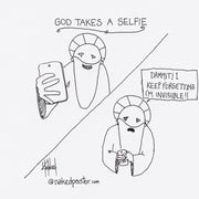 God Takes a Selfie Digital Cartoon - by nakedpastor