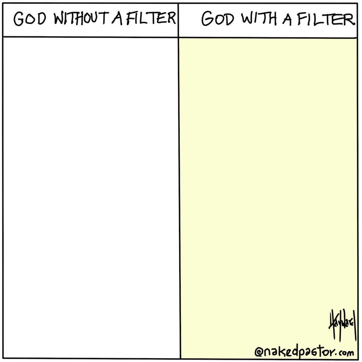 God With a Filter Digital Cartoon - by nakedpastor