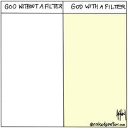 God With a Filter Digital Cartoon - by nakedpastor