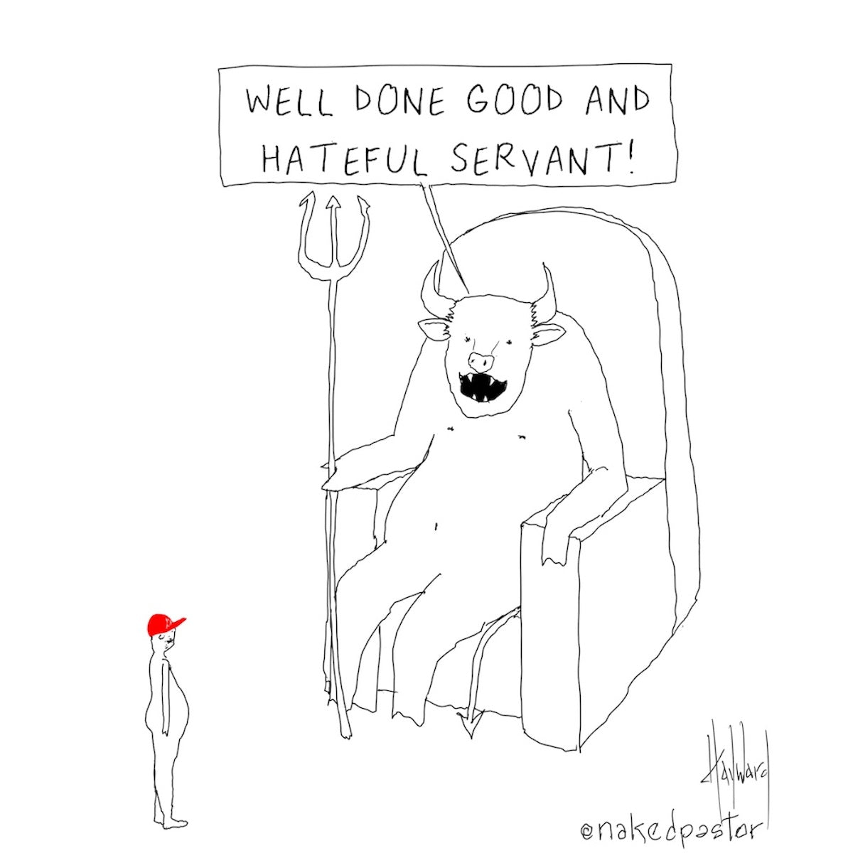 Good and Hateful Servant Digital Cartoon