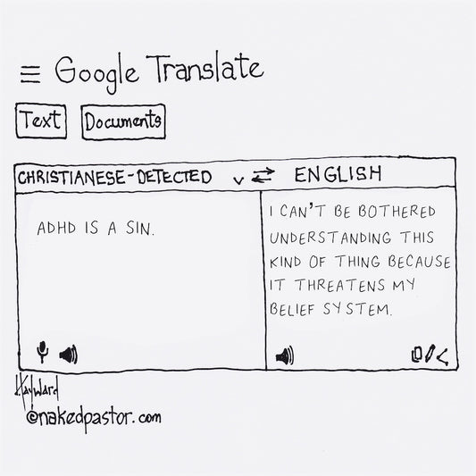 Google Translate ADHD is a Sin Digital Cartoon