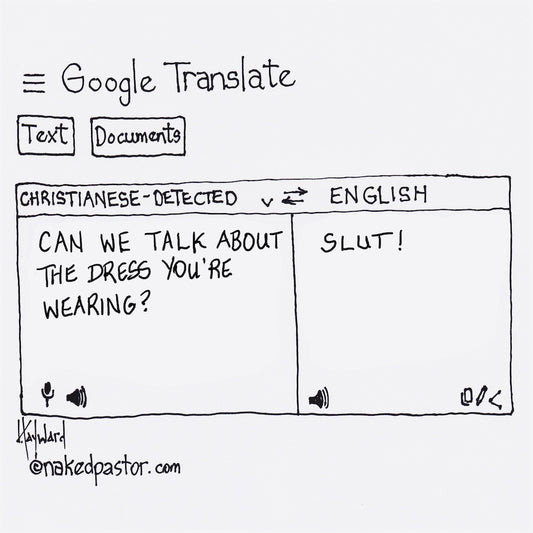Google Translate "Can We Talk About Your Dress?" Digital Cartoon