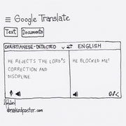 Google Translate He Blocked Me Digital Cartoon - by nakedpastor