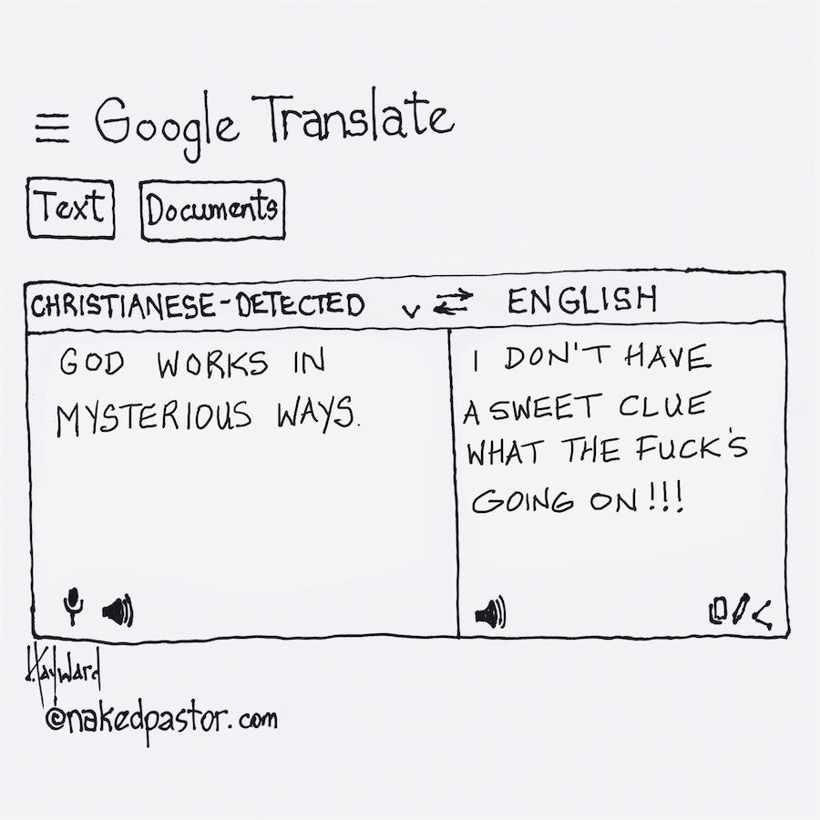 Google Translate God Works in Mysterious Ways Digital Cartoon