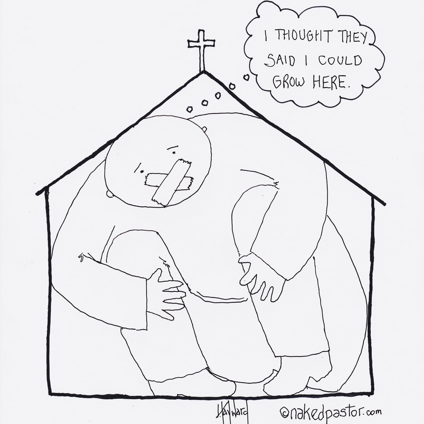 Growing in Church Digital Cartoon
