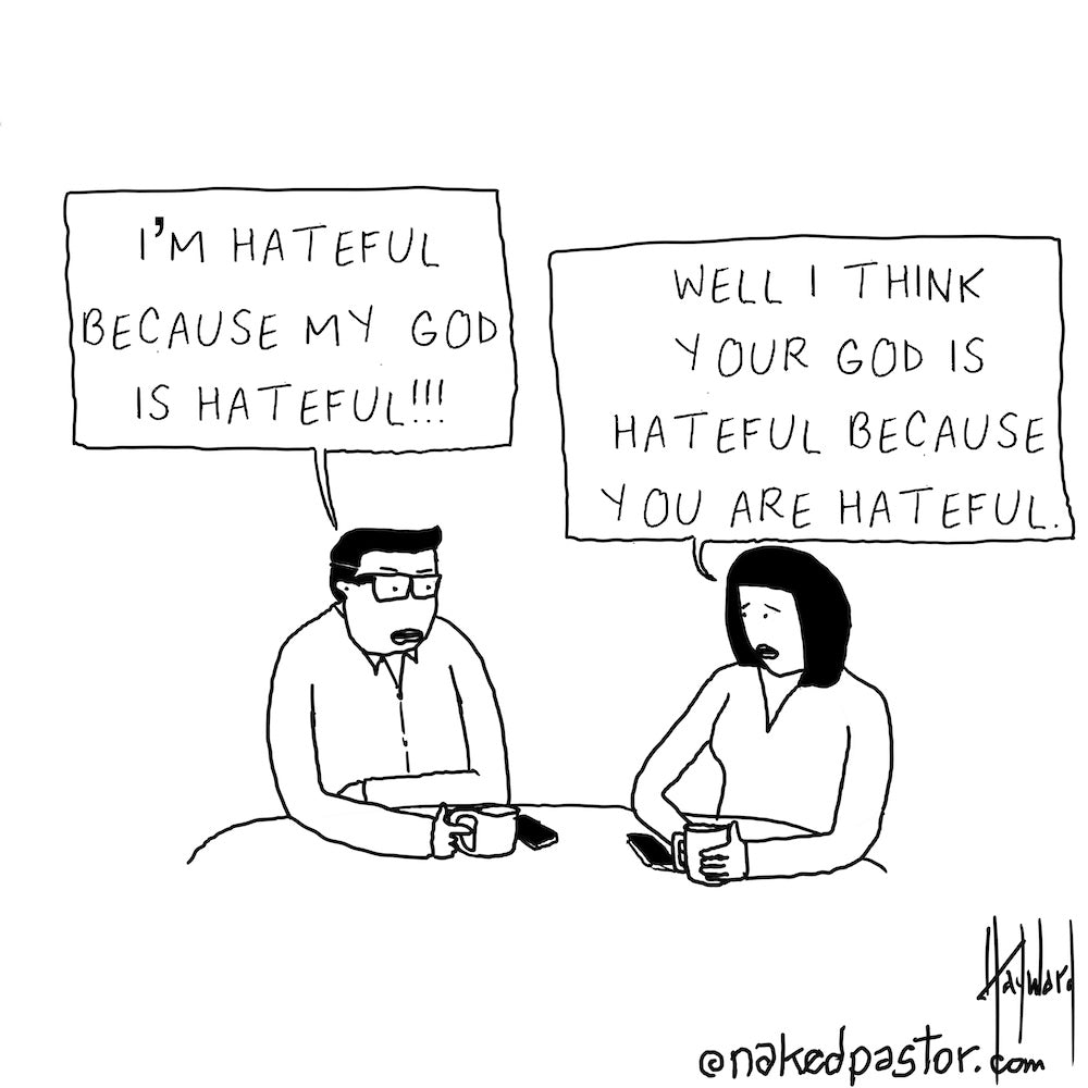 Hateful God Digital Cartoon