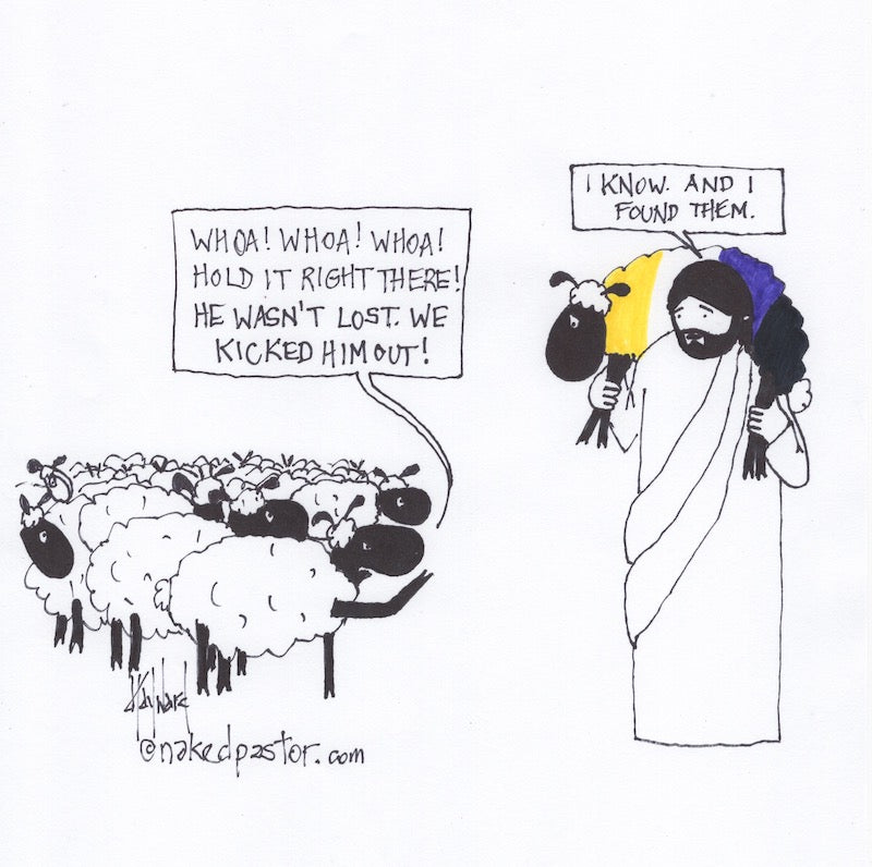 Not Lost Lamb Non-Binary Enby Digital Cartoon