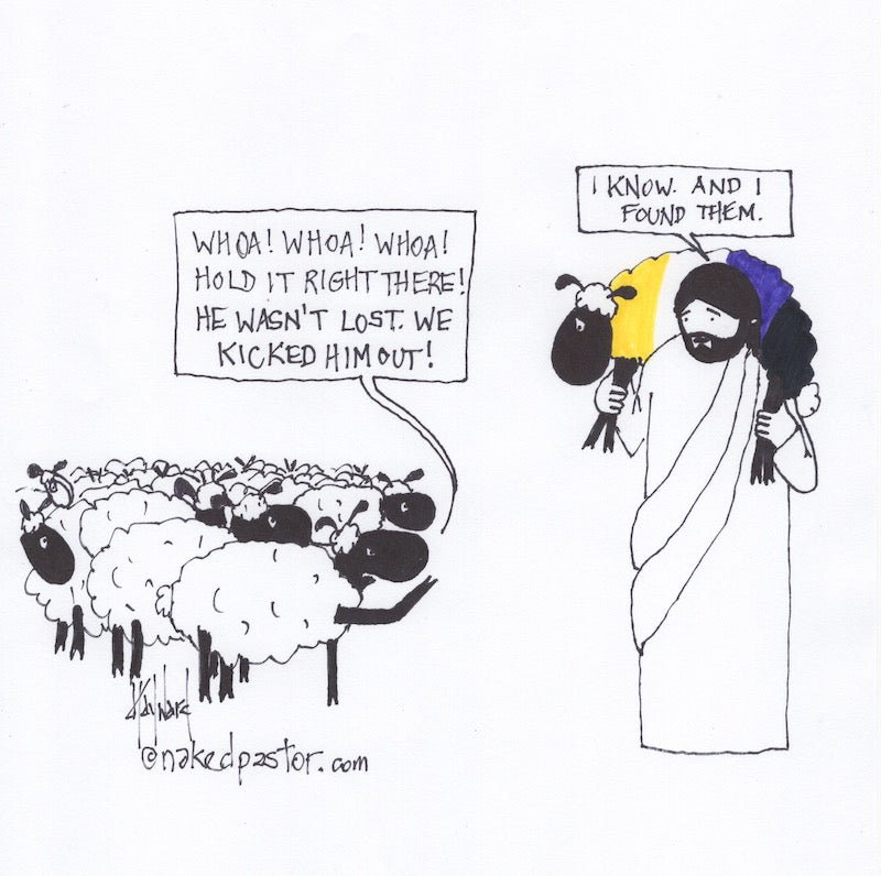 Not Lost Lamb Non-Binary Enby Digital Cartoon - by nakedpastor