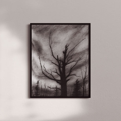 Here I Stand Charcoal Drawing Print