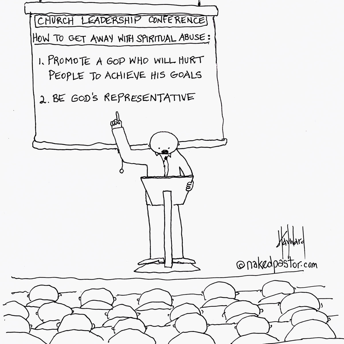 How to Get Away with Spiritual Abuse Digital Cartoon - by nakedpastor